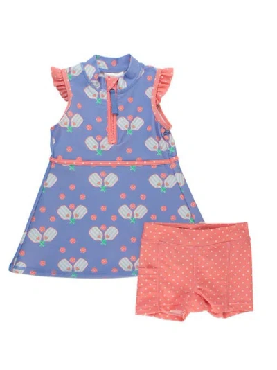 Rufflebutts Kids'  Girls Upf50+ Sleeveless Zip Ruffle Sleeve Active Dress
