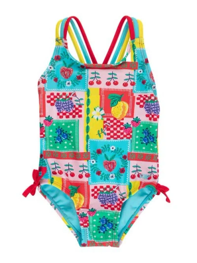 Rufflebutts Babies'  Girls Upf50+ Sun Protected Cross-back One Piece In Blue