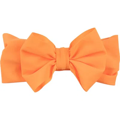 Rufflebutts Kids'  Girls Upf50+ Swim Bow Headband In Orange