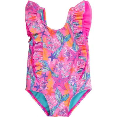 Rufflebutts Kids'  Girls Upf50+ Waterfall One Piece In Multi