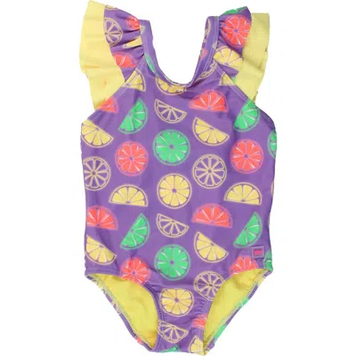 Rufflebutts Kids'  Girls V-back Upf50+ One Piece In Purple