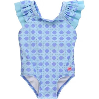 Rufflebutts Kids'  Girls V-back Upf50+ One Piece In Blue