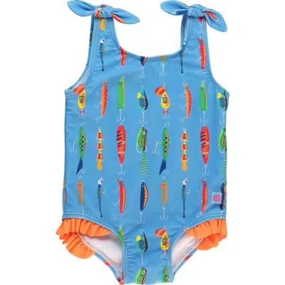 Rufflebutts Babies'  Gone Fishin' One-piece Swimsuit In Blue