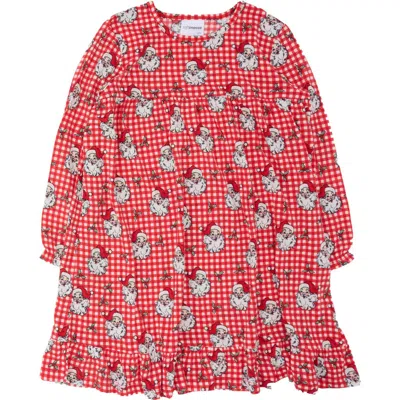 Rufflebutts Kids'  Holiday Pajama Night Gown In Pink