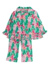 Rufflebutts Kids'  Holiday Ruffle Flare Pajama Set In Multi
