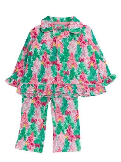 Rufflebutts Kids'  Holiday Ruffle Flare Pajama Set In Multi