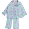 Rufflebutts Holiday Ruffle Flare Pajama Set In Blue