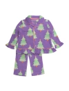 Rufflebutts Kids'  Holiday Ruffle Flare Pajama Set In Green