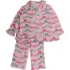 Rufflebutts Babies'  Holiday Ruffle Flare Pajama Set In Pink