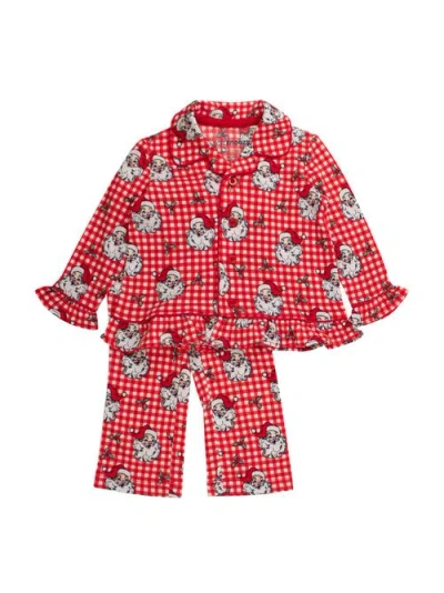 Rufflebutts Kids'  Holiday Ruffle Flare Pajama Set In Red