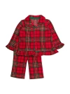 Rufflebutts Kids'  Holiday Ruffle Flare Pajama Set In Red