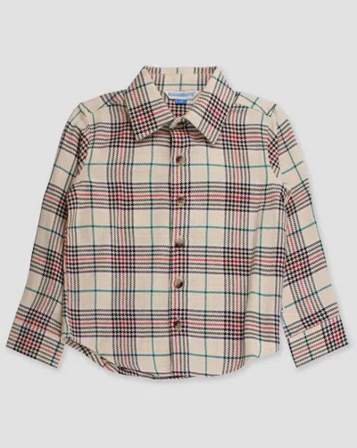 Rufflebutts Kid's Long Sleeve Shirt In Tannen Plaid In Multi