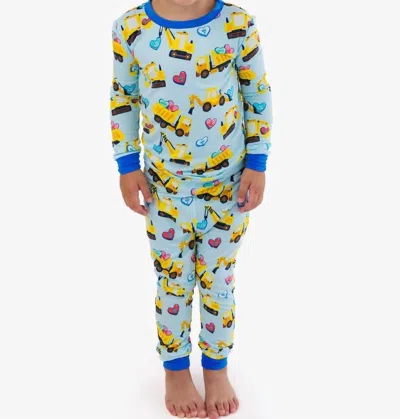 Rufflebutts Kid's Long Sleeve Soft Snooze Pajama Set In Loads Of Love In Multi