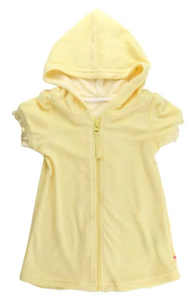 Rufflebutts Babies'  Kids' Banana Hooded Terry Cover-up Dress In Yellow