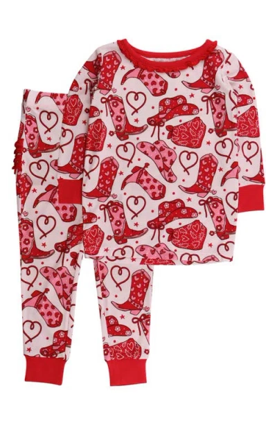 Rufflebutts Babies'  Kids' Lasso Love Two-piece Pajamas In Red