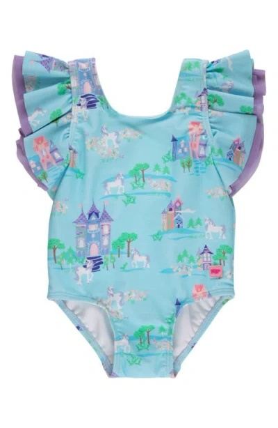 Rufflebutts Babies'  Kids' Once Upon A Castle One-piece Swimsuit In Blue