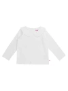 Rufflebutts Kids'  Knit Long Sleeve Ruffle Peter Pan Tee In White