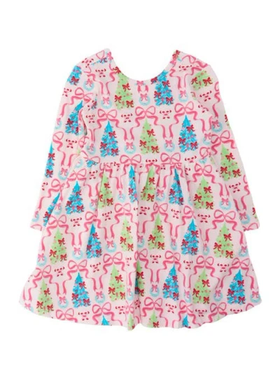 Rufflebutts Knit Long Sleeve Twirl Dress (little Kid)) In Multi