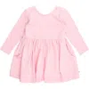 Rufflebutts Knit Long Sleeve Twirl Dress In Pink