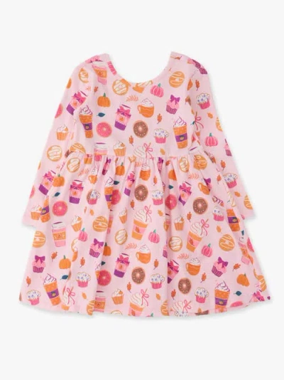 Rufflebutts Babies'  Knit Long Sleeve Twirl Dress In Pink