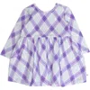 Rufflebutts Babies'  Knit Long Sleeve Twirl Dress In Purple