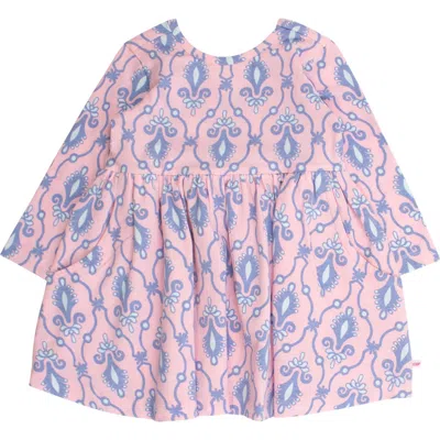 Rufflebutts Babies'  Knit Long Sleeve Twirl Dress In Purple