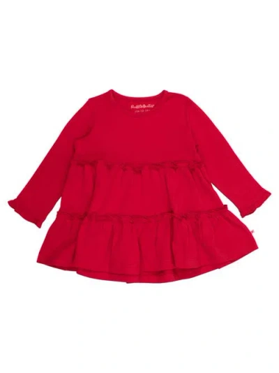 Rufflebutts Babies'  Knit Ruffle Tiered Tunic In Red