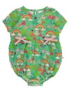 Rufflebutts Babies'  Knit Short Sleeve Bow Bubble Romper In Multi