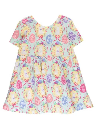 Rufflebutts Babies'  Knit Short Sleeve Twirl Dress In Multi