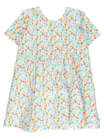 Rufflebutts Babies'  Knit Short Sleeve Twirl Dress In Multi