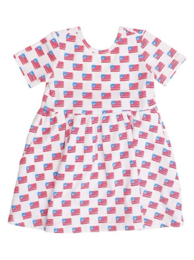 Rufflebutts Kids'  Knit Short Sleeve Twirl Dress In Multi