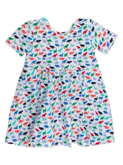 Rufflebutts Kids'  Knit Short Sleeve Twirl Dress In Multi