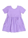 Rufflebutts Babies'  Knit Short Sleeve Twirl Dress In Purple