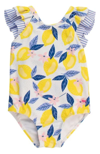 Rufflebutts Babies'  Lemon Capri Ruffle One-piece Swimsuit In Multi