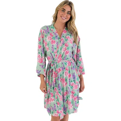 Rufflebutts Maternity Robe In Gray