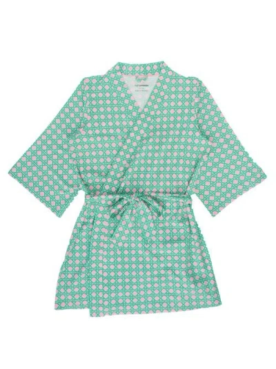 Rufflebutts Maternity Robe In Pink Coastal Cane