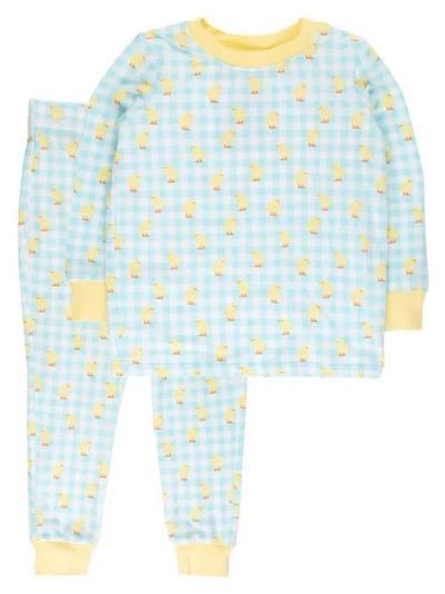 Rufflebutts Kids'  Modal Blend Long Sleeve Pajama Set In Blue