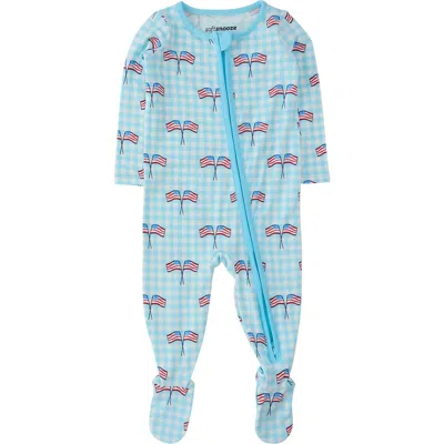 Rufflebutts Kids'  Modal Blend One Piece Footie Pajamas In Blue