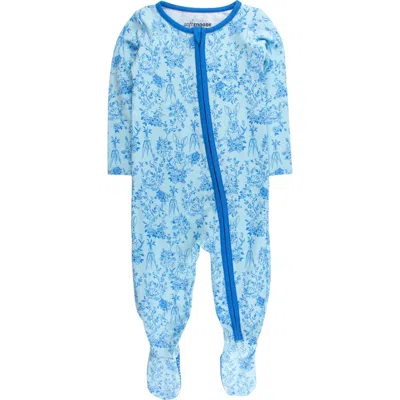 Rufflebutts Kids'  Modal Blend One Piece Footie Pajamas In Blue