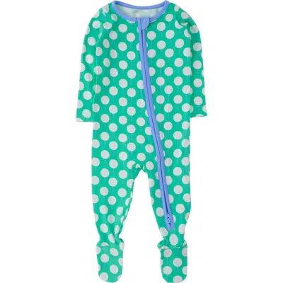Rufflebutts Kids'  Modal Blend One Piece Footie Pajamas In Green