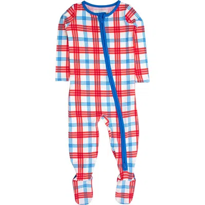 Rufflebutts Kids'  Modal Blend One Piece Footie Pajamas In Red