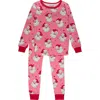 Rufflebutts Kids'  Modal Blend Ruffle Long Sleeve Pajama Set In Pink