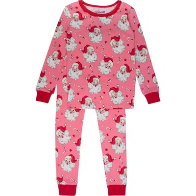 Rufflebutts Kids'  Modal Blend Ruffle Long Sleeve Pajama Set In Pink