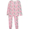 Rufflebutts Kids'  Modal Blend Ruffle Long Sleeve Pajama Set In Multi