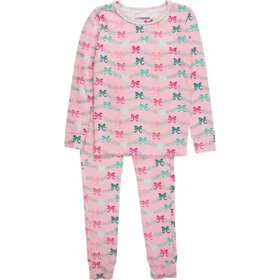 Rufflebutts Kids'  Modal Blend Ruffle Long Sleeve Pajama Set In Multi