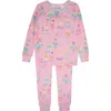 Rufflebutts Kids'  Modal Blend Ruffle Long Sleeve Pajama Set In Multi