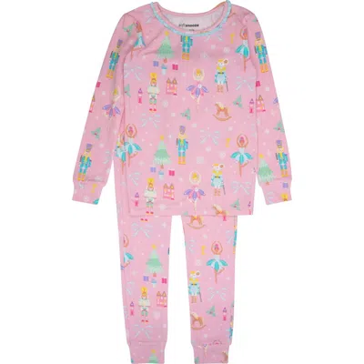 Rufflebutts Kids'  Modal Blend Ruffle Long Sleeve Pajama Set In Multi