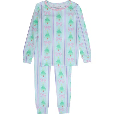 Rufflebutts Kids'  Modal Blend Ruffle Long Sleeve Pajama Set In Multi