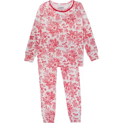 Rufflebutts Kids'  Modal Blend Ruffle Long Sleeve Pajama Set In Multi