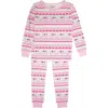 Rufflebutts Kids'  Modal Blend Ruffle Long Sleeve Pajama Set In Pink